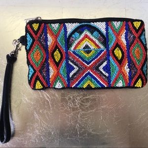 Multi-Color Beaded Wristlet/ Clutch